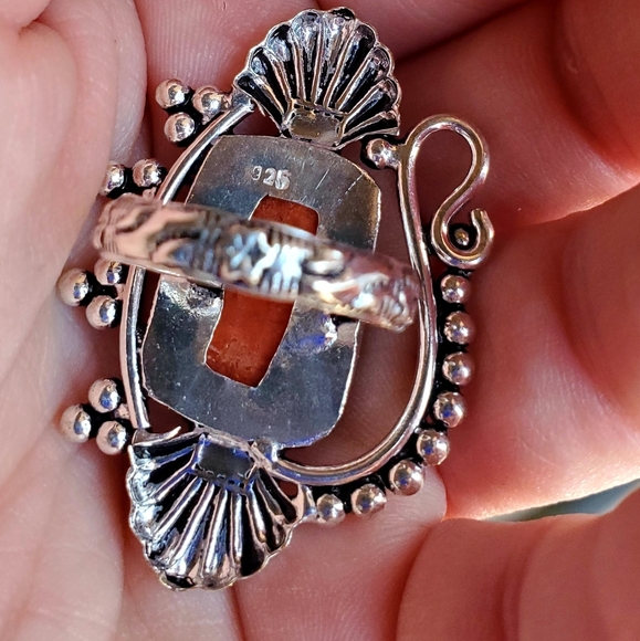 New Unique Titanium Druzy 925 Silver Ring. - Picture 11 of 16